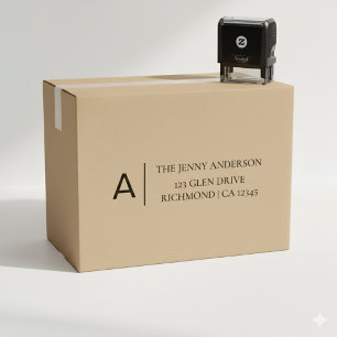 Custom Branded Classic Monogram Simple Return  Self-inking Stamp