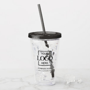 Custom Branded Company Business Logo Promotional Acrylic Tumbler