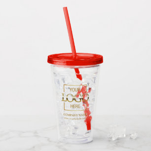 Custom Branded Company Business Logo Promotional Acrylic Tumbler