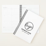 Custom Branded Company Promotional Logo Business Planner<br><div class="desc">Custom black and white business planner featuring a minimalist design with your logo along with two lines of text.   These simple custom planners are great to give as client gifts or as promotional items / give aways for corporate events or trade shows.</div>