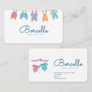 Custom Branded Cream and Blue Baby Couture Business Card