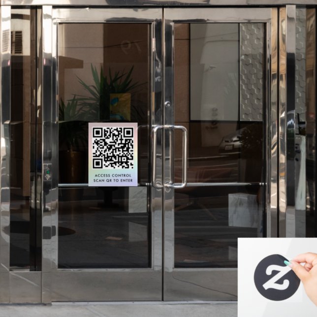 Custom Branded Door Lock QR Code Scan to Enter  Window Cling (Office Door)