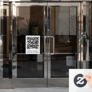 Custom Branded Door Lock QR Code Scan to Enter  Window Cling