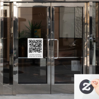 Custom Branded Door Lock QR Code Scan to Enter  Window Cling