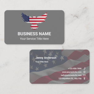 Custom Branded Eagle American Flag Business Card