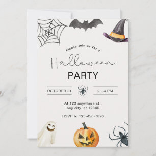 Custom Branded Elegant Adult Halloween Party  Invitation