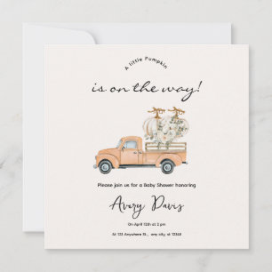 Custom Branded Fall Pumpkin Baby Shower Invitation