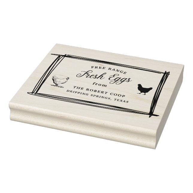 Custom Branded Farmhouse Fresh Eggs | Egg Carton  Rubber Stamp (Stamp)
