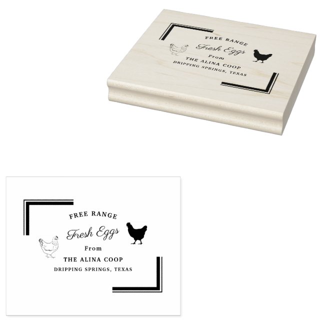 Custom Branded Farmhouse Fresh Eggs | Egg Carton  Rubber Stamp (Stamped)