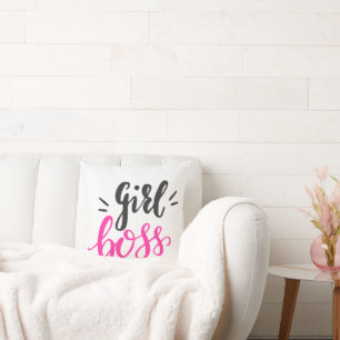 Custom Branded Girl Boss Typography Any Colour  Cushion
