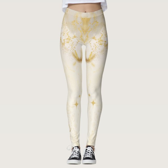 Custom Branded Gold Resin Aesthetic Quotes Legging (Front)