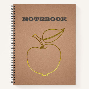 Custom Branded Golden Brown Pattern Notebook