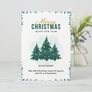 Custom Branded Green Modern Merry Christmas Invitation