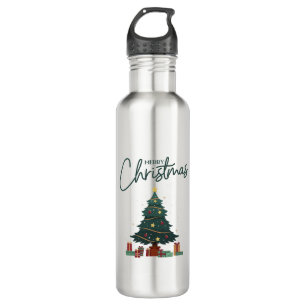 Custom Branded Green Yellow Christmas Insulated  710 Ml Water Bottle