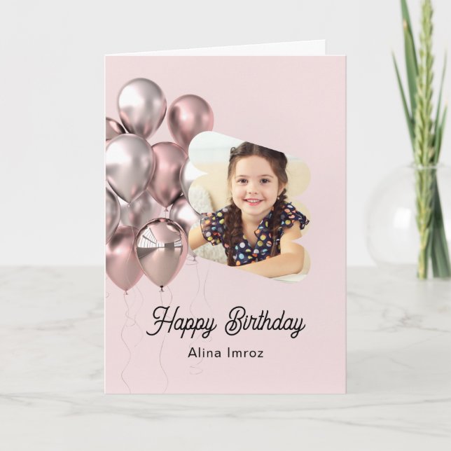 Custom Branded Happy Birthday Folded Greeting Card (Front)
