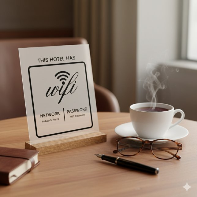Custom Branded Hotel Name Wifi Password Acrylic Sign (Creator Uploaded)