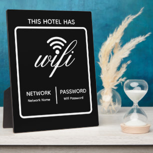 Custom Branded Hotel Name Wifi Password Plaque