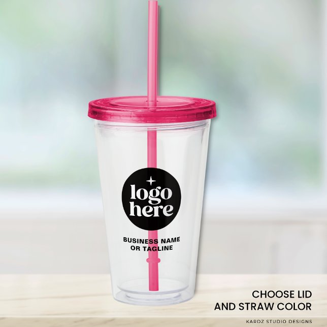 Custom Branded Logo Acrylic Tumbler (Image shows 20-oz acrylic tumbler Customize it with your logo and text. Choose color.)