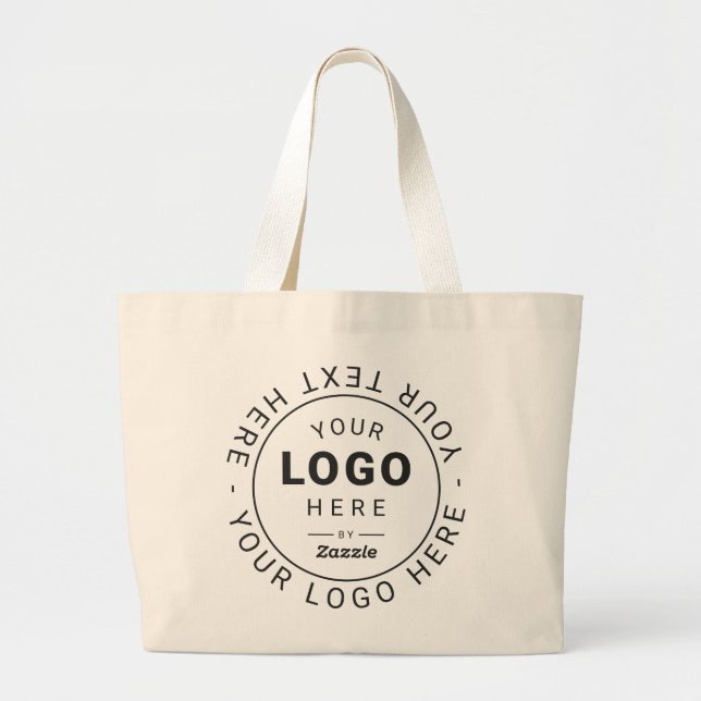 Custom Branded Logo and Text Business Large Tote Bag (Front)