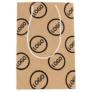 Custom Branded Logo Business Company Packaging Medium Gift Bag