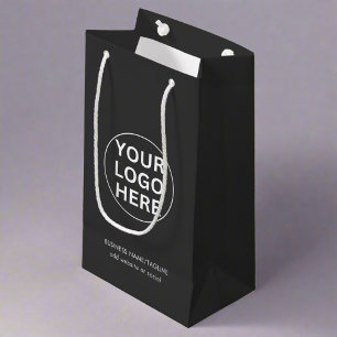 Custom Branded Logo l Grey Professional Corporate  Small Gift Bag