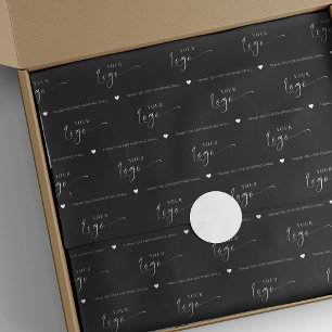Custom Branded Minimal Logo Black Packaging Tissue Paper