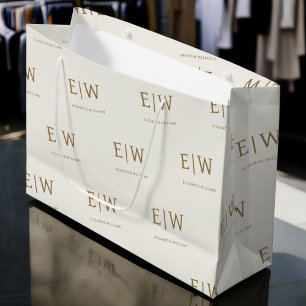 Custom Branded Monogram Business Company Packaging Large Gift Bag