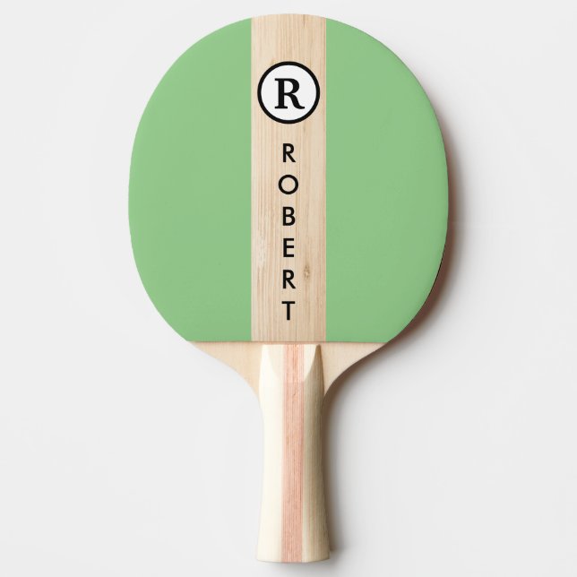 Custom Branded Monogrammed Wood Colour Stripe Ping Pong Paddle (Front)