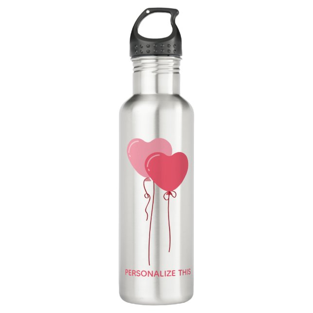 Custom Branded Pink Minimalist Valentine  710 Ml Water Bottle (Front)