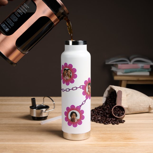 Custom Branded Pink White Personal Water Bottle (Coffee)