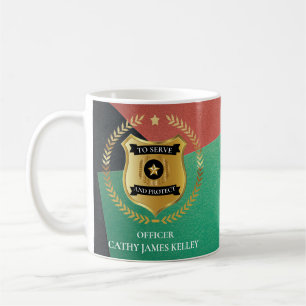 Custom Branded Police Officer Shield Personalised  Coffee Mug