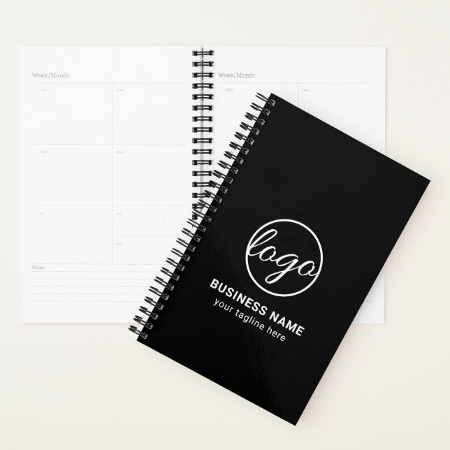 Custom Branded Promotional Logo Black Business Planner (Display)