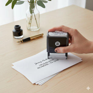 Custom Branded Return Address Modern Minimalist Self-inking Stamp