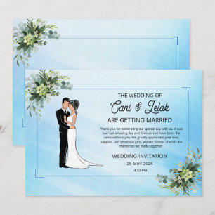 Custom Branded Romantic floral wedding invitation