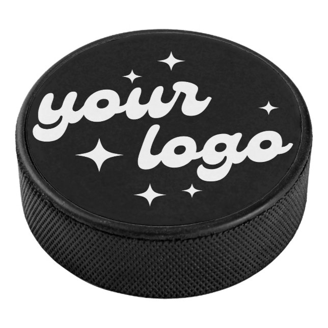 Custom Branded Round Business Logo Black Hockey Puck (3/4)