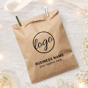 Custom Branded Simple Company Rustic Business Logo Favour Bags