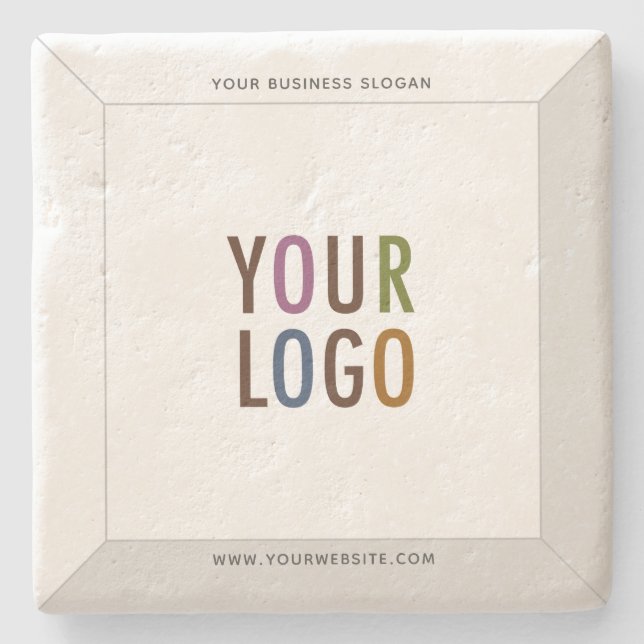 Custom Branded Stone Coaster Your Company Logo (Front)
