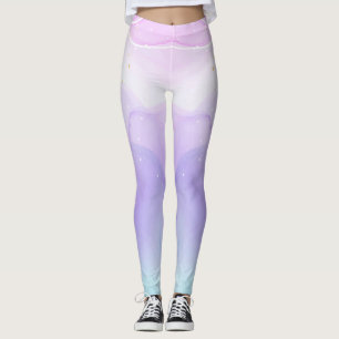Custom Branded Teal Ribbon Leg Capri Leggings