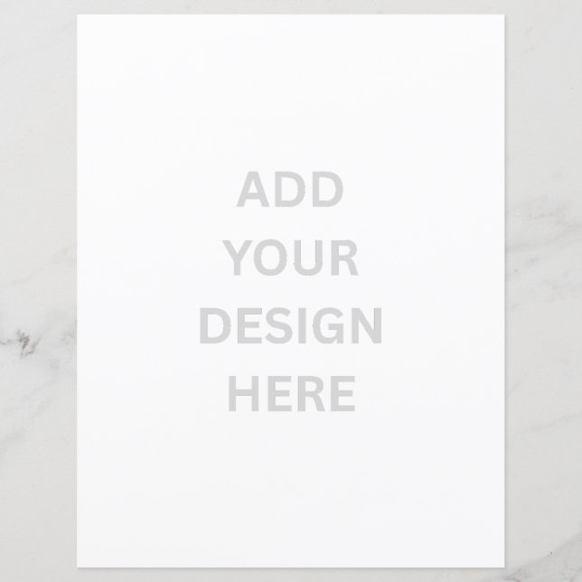 Custom Branded White 8.5" x 11" Flat Paper Sheet (Front)