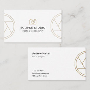 Custom Branded White Minimalist Photographer Business Card