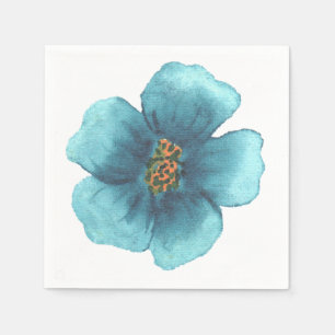 Custom Branded White Watercolor Flower Napkins