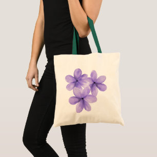 Custom Branded White Watercolor Flower Tote Bag