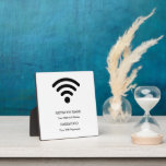 Custom Branded Wifi Network and Password Sign  Plaque<br><div class="desc">Custom Branded Wi-Fi Network and Password Sign Plaque. Create a user-friendly document featuring your network and password information, ideal for various settings like hotels, offices, companies, rental homes, guest rooms, or any place where internet access details need to be shared. Tailor the background colour to align with your business or...</div>