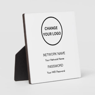 Custom Branded Wifi Network and Password Sign  Plaque