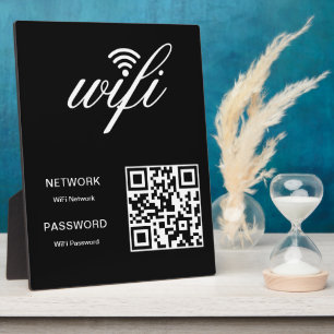 Custom Branded Wifi Network QR Code White Plaque