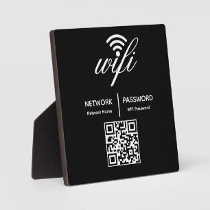 Custom Branded Wifi Password Personalised QR Code  Plaque