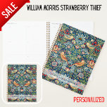 Custom Branded William Morris Birds Pattern Planner<br><div class="desc">Custom Note book featuring William Morris fabric pattern Strawberry Thief</div>