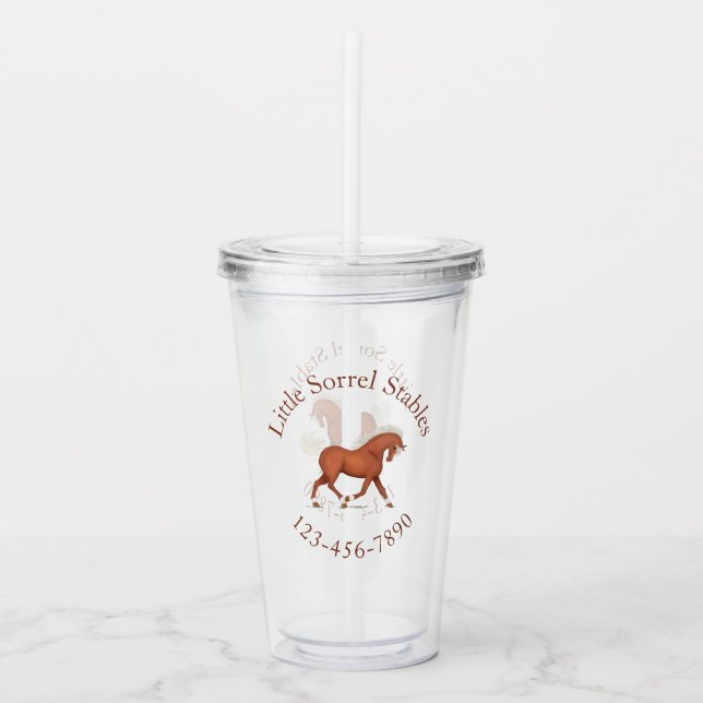 Custom Branding Logo & Circular Text Sorrel Acrylic Tumbler (Front)