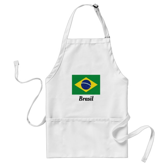 Custom Brazilian flag bbq kitchen cooking aprons (Front)
