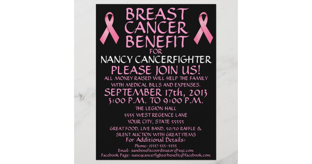 Custom Breast Cancer Benefit Flyer | Zazzle